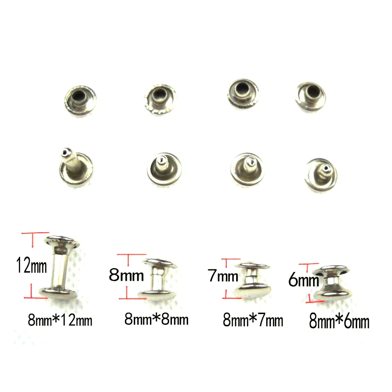 

Double cap rivets 6 7 9 or 10 mm cap diameter Studs Leather craft rivets