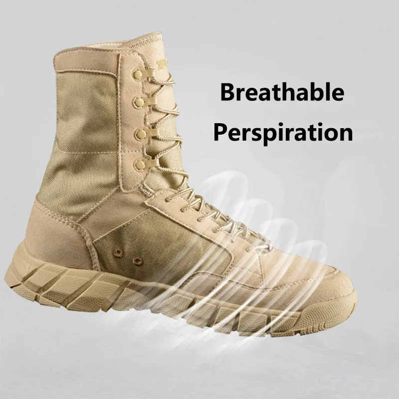 Men Outdoor Boots Breathable Non-Slip Waterproof Boots Climbing Hiking Training Ultralight Shoes