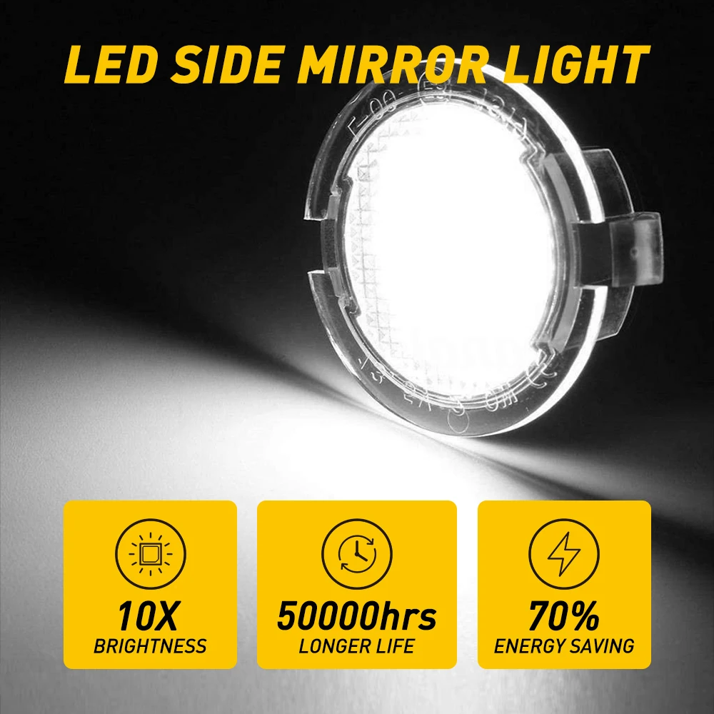 AUXITO 2Pcs Car LED Under Side Mirror Light Puddle Lamp for Ford Expedition Edge F150 Flex Explorer Raptor SVT Taurus Lincoln LS