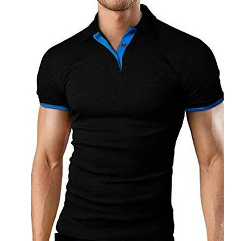 2023 new Polo Shirt Men Summer Stritching Men\'s Shorts Sleeve Polo Business Clothes Luxury Men Tee Shirt