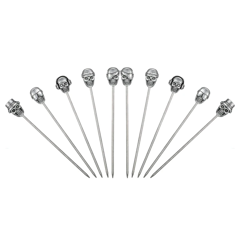 

Skull Cocktail Picks Martini Picks Reusable Olive Picks Garnish Skewer Fruit Toothpicks pack of 12