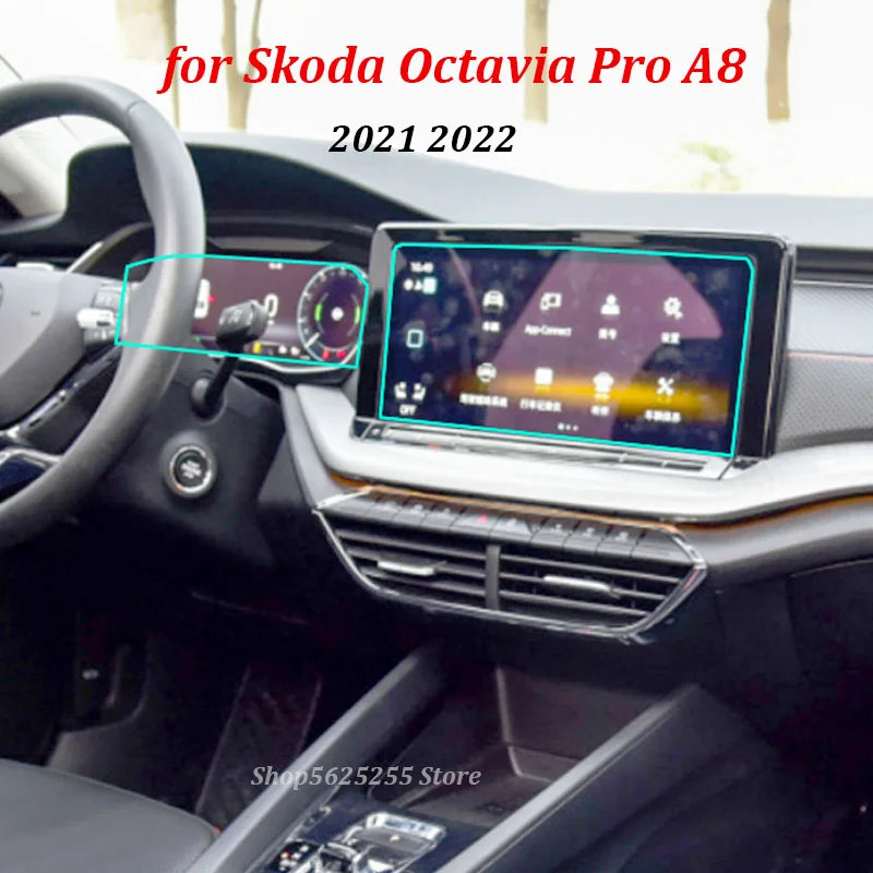 

Автомобильная наклейка для Skoda Octavia Pro A8 2021 2022 Защитная пленка для экрана навигации из закаленного стекла для центральной панели управления