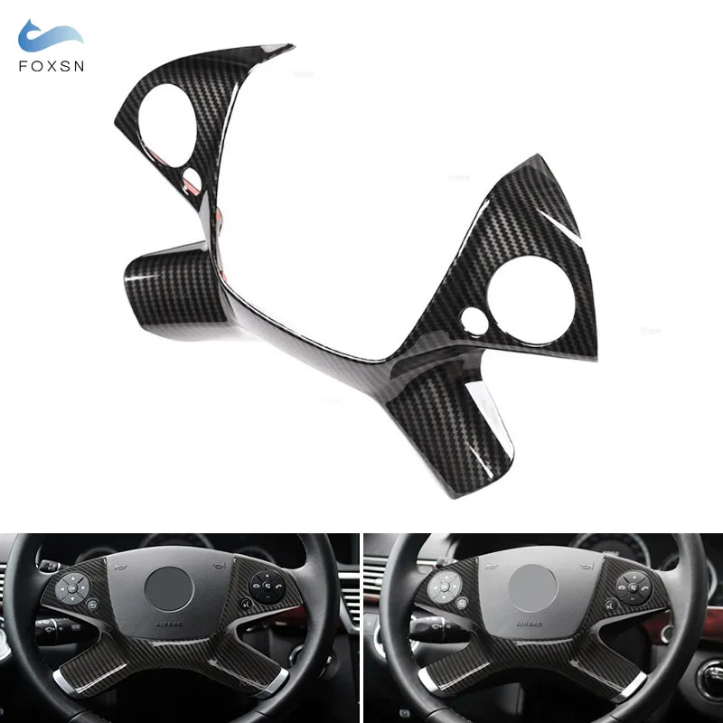 For Mercedes Benz E Class W212 W207 2009 2010 2011 2012 2013 Car Interior Steering Wheel Frame Cover Carbon Texture Trim