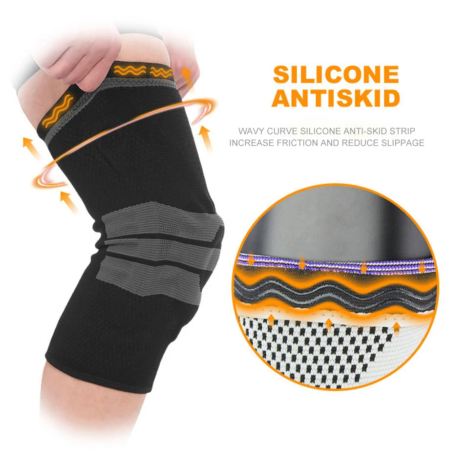 AOLIKES Knee Brace for Men Women Silicone Gel Spring Support Knee Pads Workout Meniscus Tear Joint Pain Relief Knee Sleeve