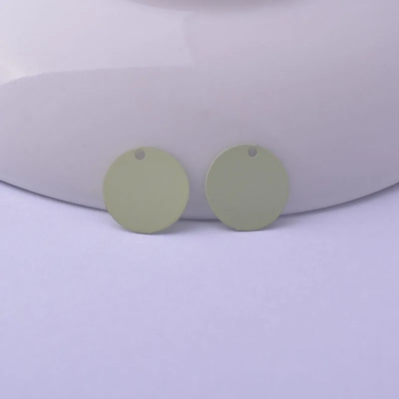 100 Stück AC10604 12mm runde Messinganhänger, glatte, mehrfarbige Accessoires, Anhänger für Ohrringe, Schmuckherstellung – Detail 13
