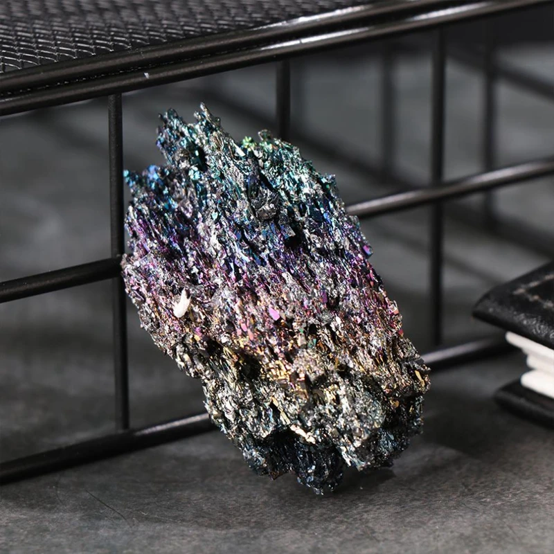 Colorful Carborundum Natural Stone Specimen Silicon Carbide Black Quartz Crystal Mineral Sample Home Decor Gifts Car Accessories