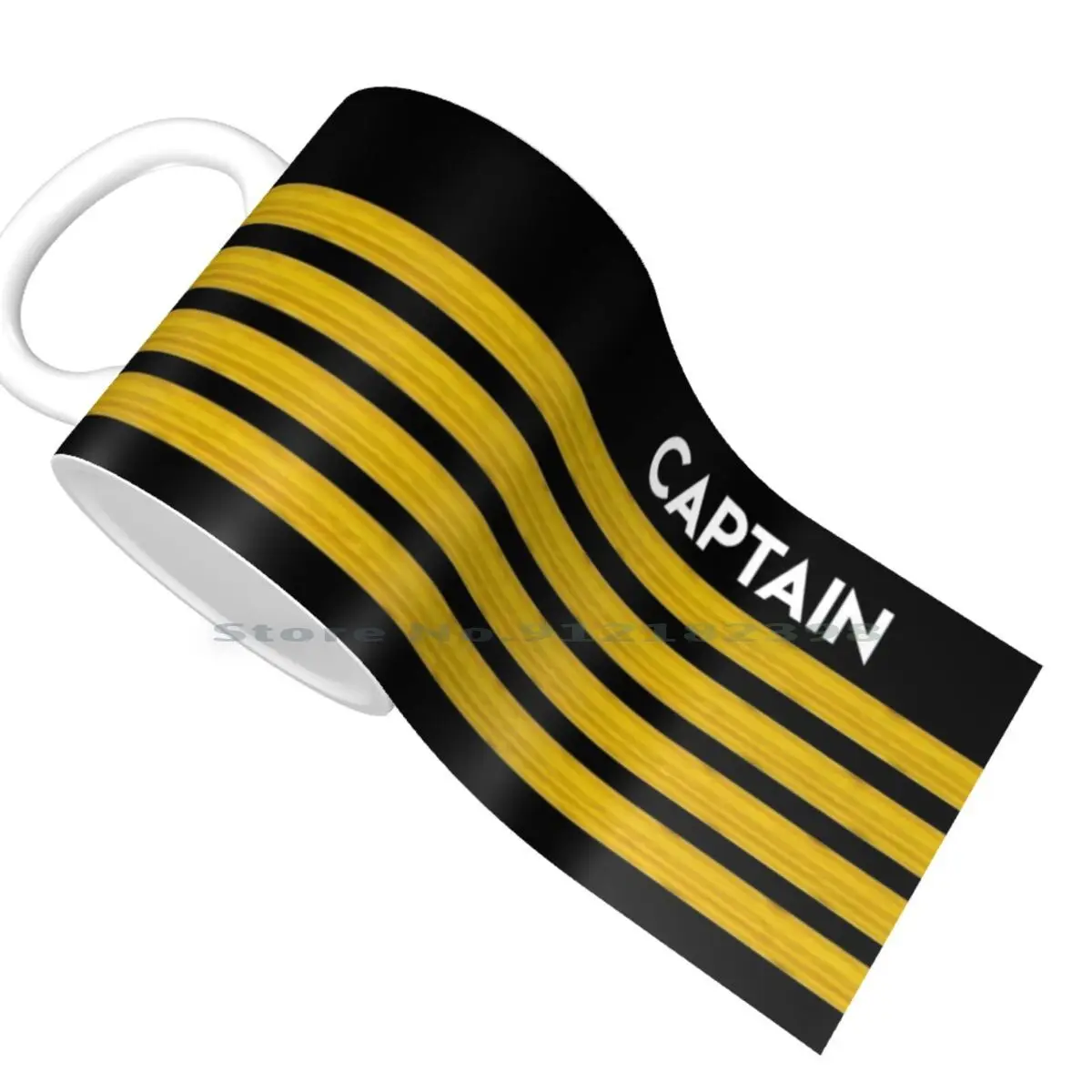 Captain Stripes Ceramic Mugs Coffee Cups Milk Tea Mug Epaulettes Aviation Stripes Captain Pilot Plane Airbus Airplane Airplane