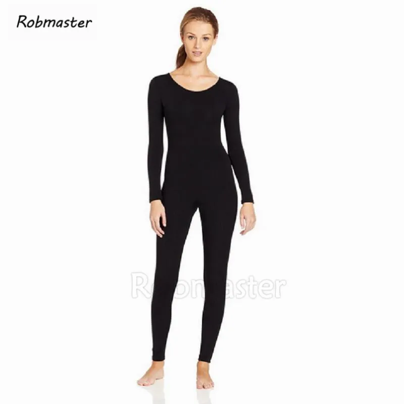 스 판 덱 스 라운드 넥 긴 소매 Footless Unitards 여성 나일론 원피스 블랙 화이트 육체 댄스 Unitard 바디 슈트 Zentai Suit