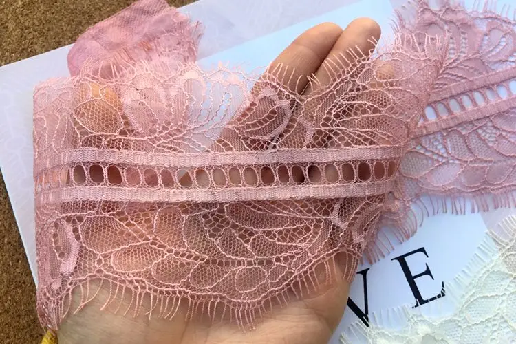 Soft Off Nylon Eyelash Lace Fabric, Trim Wedding Dress, DIY Decorative, High Quality, 10cm Width, 3 m per Lot