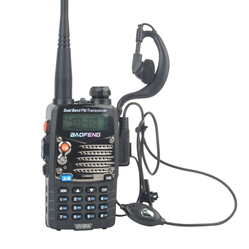 Baofeng-walkie-talkie de doble banda VHF UHF, radio FM portátil de dos vías con auricular, UV-5RA