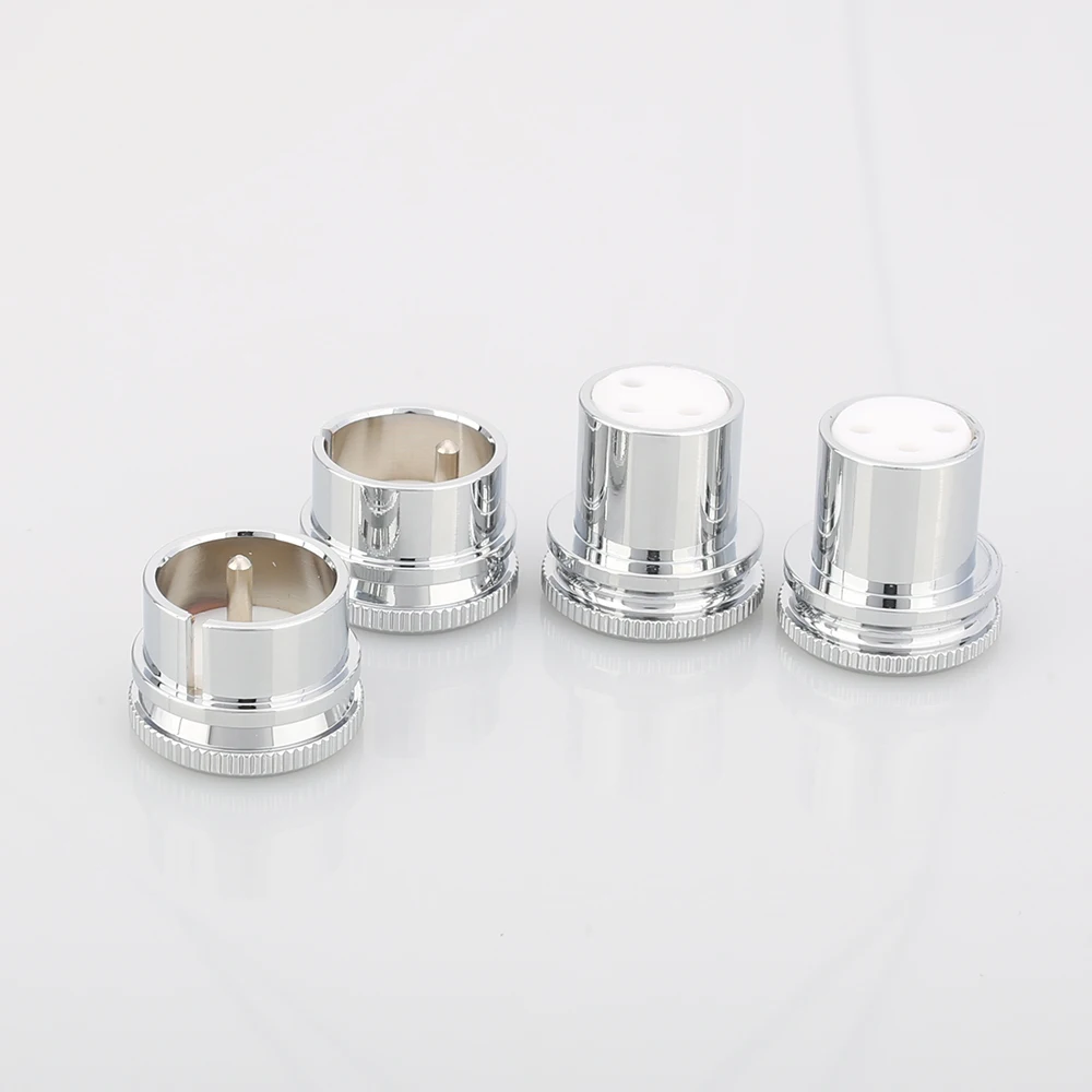 Hi Cấp Tiếng Ồn Chặn Đồng Mạ Chrome XLR Cắm Mũ 1 Nam + Nữ XLR Cắm Mũ Âm Thanh Hifi bảo Vệ Xlr Cắm