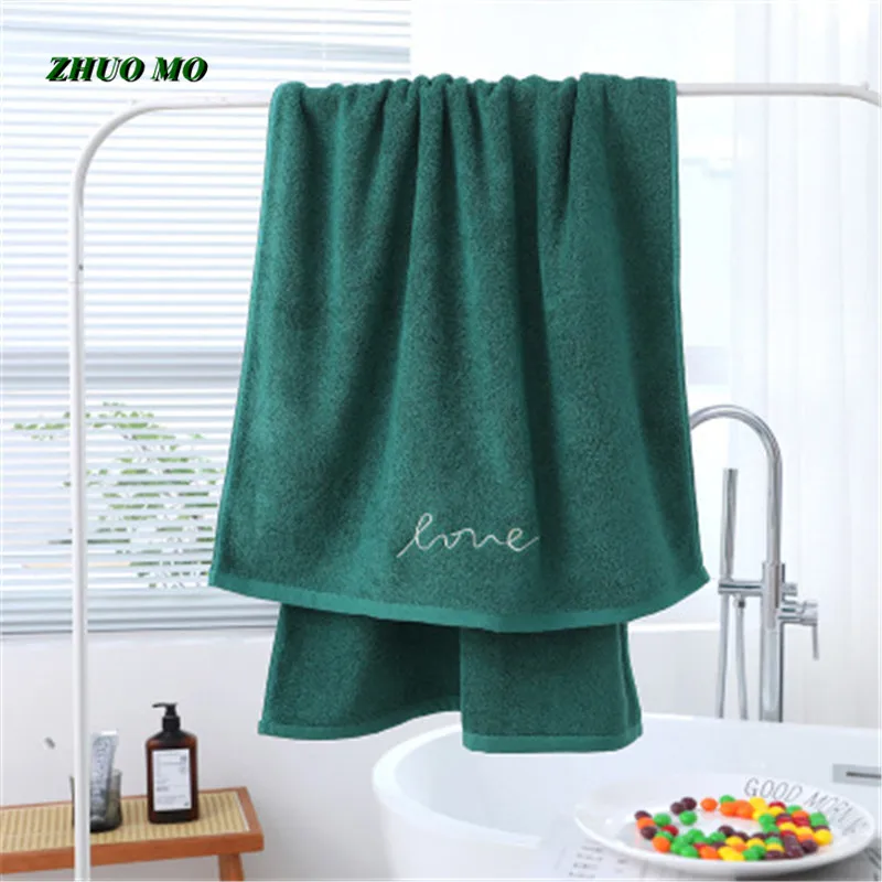 Soft Embroidery Bath Towel for Adults, Cotton Towel, 10 Colors, Super Couple, Lover Gift, Home Bathroom Towel, 70x140 cm, New