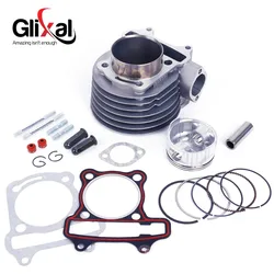 Glixal GY6 150cc Chinese Scooter Engine 57.4mm Cylinder kit with Piston Kit for 4T 157QMJ JONWAY ZNEN Roketa ATV Moped