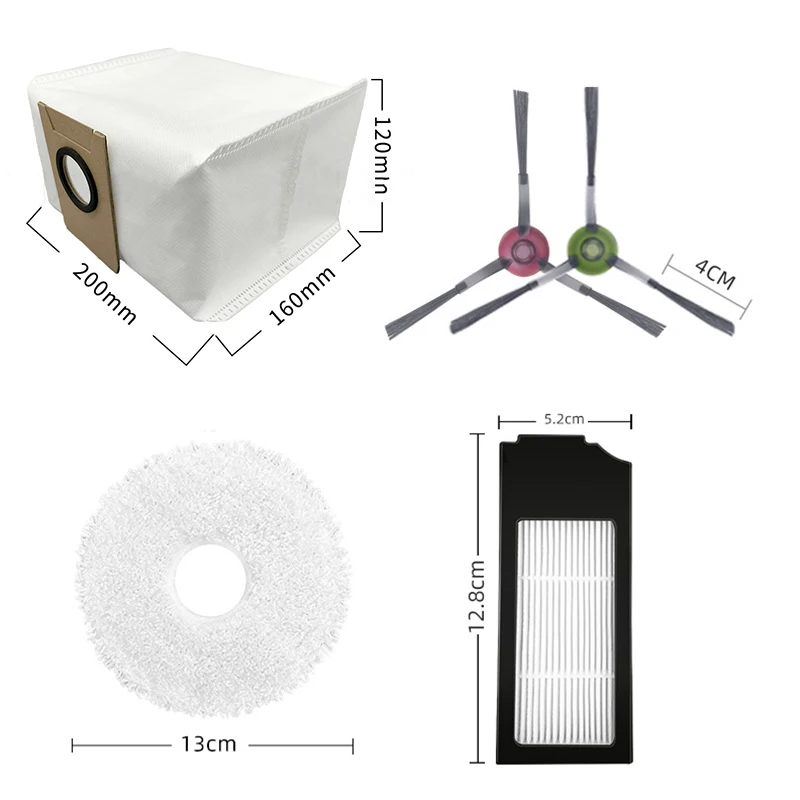 Substituição escova lateral principal hepa filtro esfregão acessórios para ecovacs deebot x1 turbo/omni robô aspirador de pó peças reposição