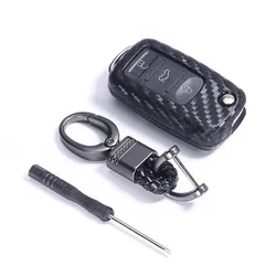 Carbon Fiber car key cover case shell fob for VW Golf Bora Jetta POLO GOLF Passat For Skoda Octavia A5 Fabia For SEAT Ibiza Leon