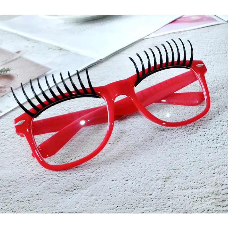 IENJOY 2021 Fake Eyelash Funny Shape Glasses Party Personalized Party Makeup Photography Decorative Glasses