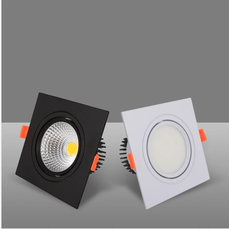 7w 9w 12w 15w18w AC110-220V LED Spot Lights Indoor Lighting 4 types Square Dimmable ceiling recessed LED downlights Ceiling Lam