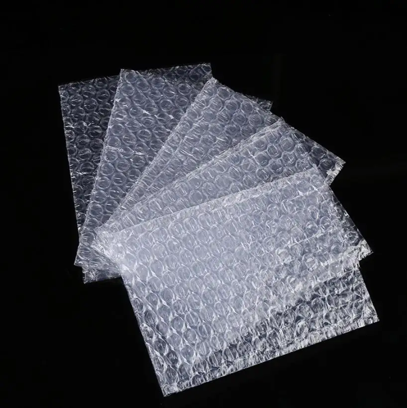 10x20cm 100pcs Plastic Wrap Envelope White Bubble Foam Packing Bags Clear Shockproof Bag Double Film Cushioning Bag