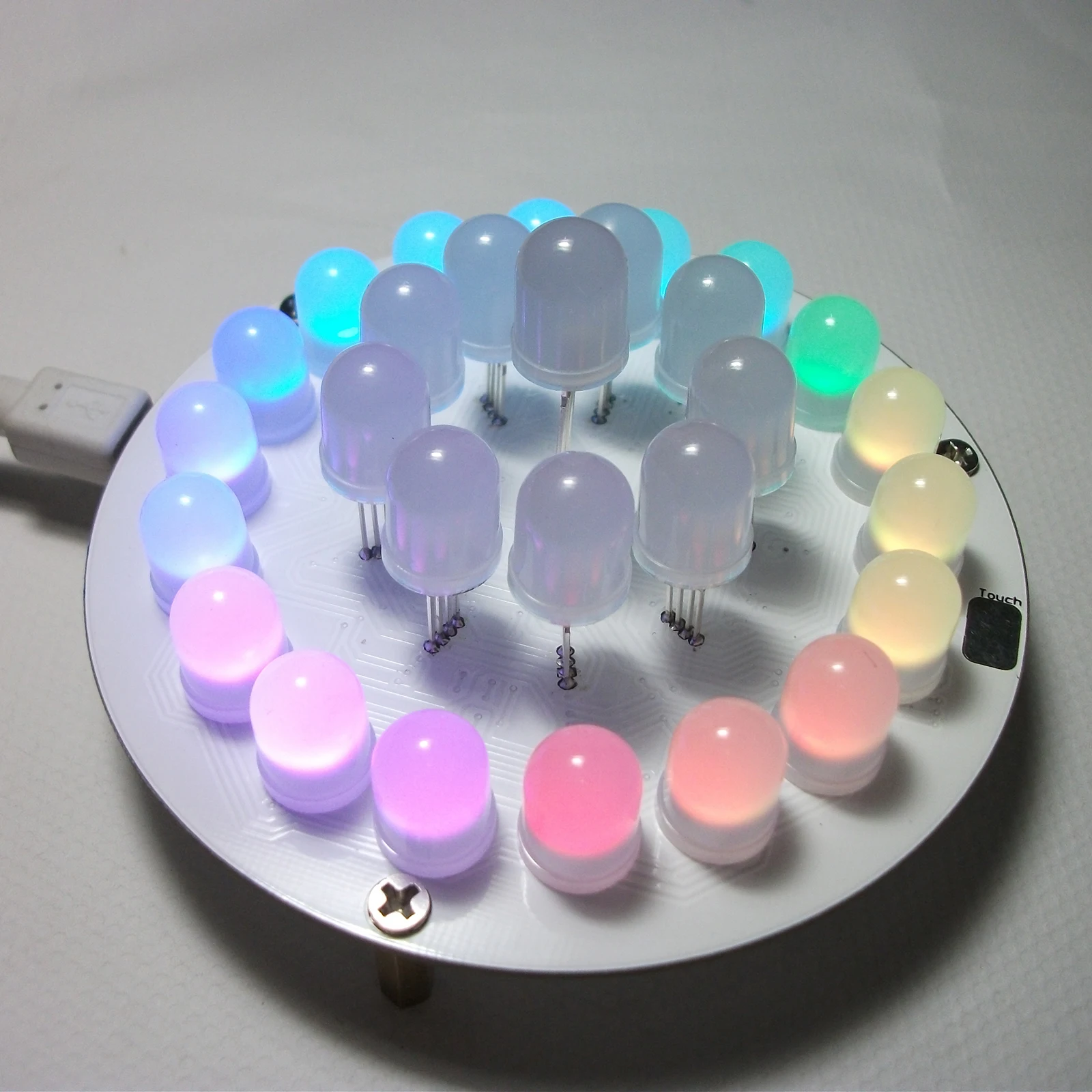 DIY Touch Control Keys Full Color RGB LED Cube Aurora Tower Electronic Kit