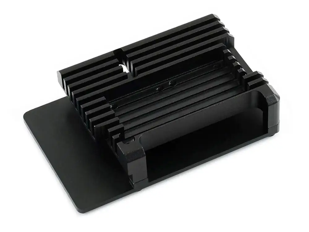 Waveshare Aluminium Legierung Fall für Raspberry Pi 4 Modell B Schwarz Armour mit Dual Kühlung Fans