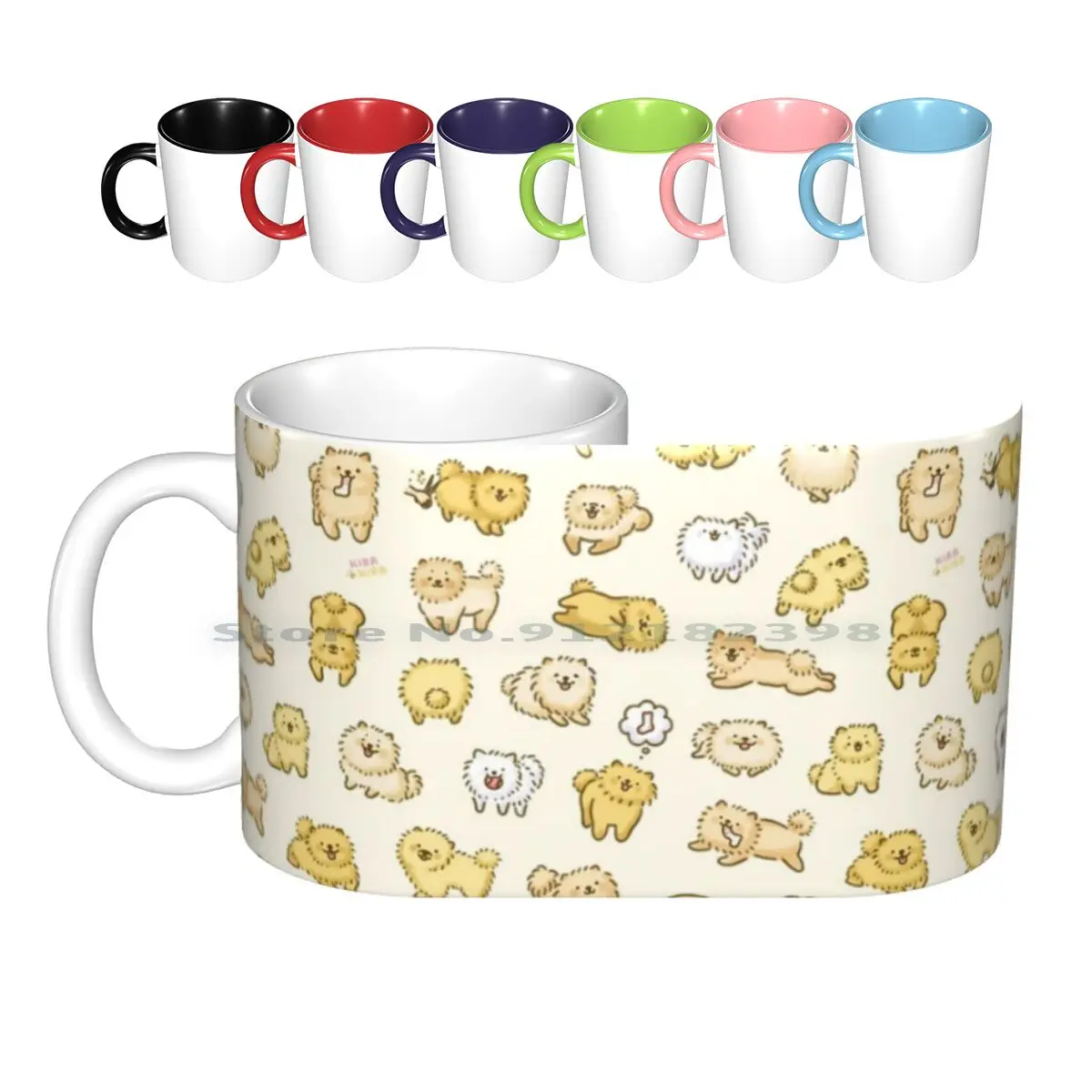 Pom Life! Kawaii Pomeranian Doodle Ceramic Mugs Coffee Cups Milk Tea Mug Kawaii Pom Pomeranian Poms Pomeranians Dogs Doggy