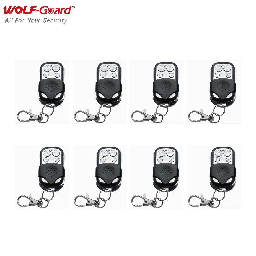 

8Pcs Wolf-Guard Wireless 4 Keys Remote Controller Keyfobs with Cover for Home Alarm Sceurity Burglar System