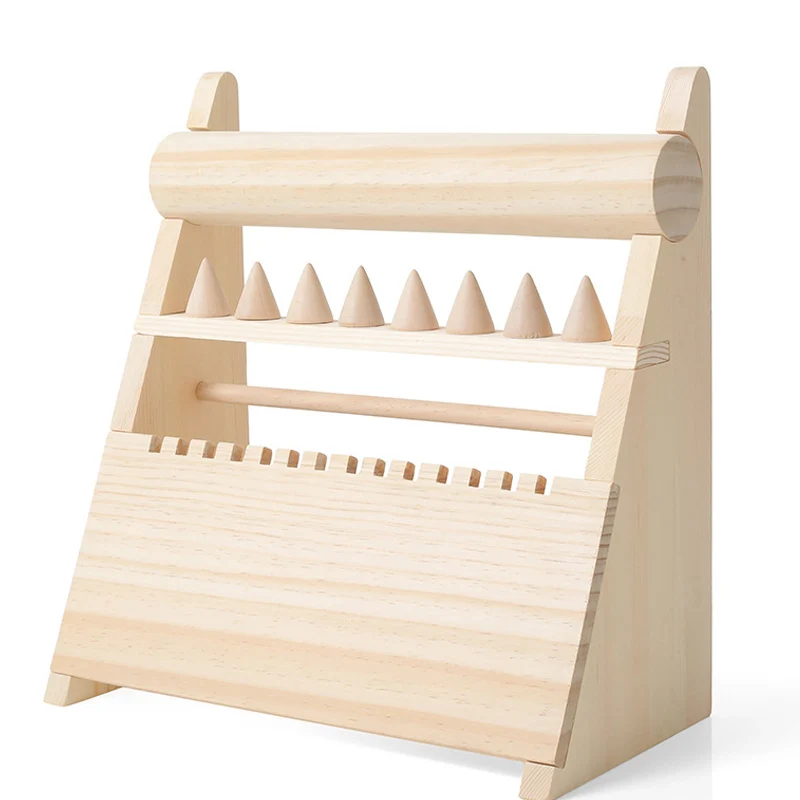 High Quality Creative Solid Wood Tripod Jewelry Stand Necklace Bracelet Ring Storage Rack Jewelry Display Stand Decoration Props