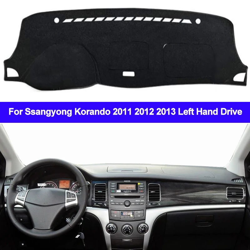 Car Dashboard Cover Dash Mat Carpet Cape For Ssangyong Korando 2011 2012 2013 LHD RHD 2 Layers Auto Sunshade Anti-sun Cushion