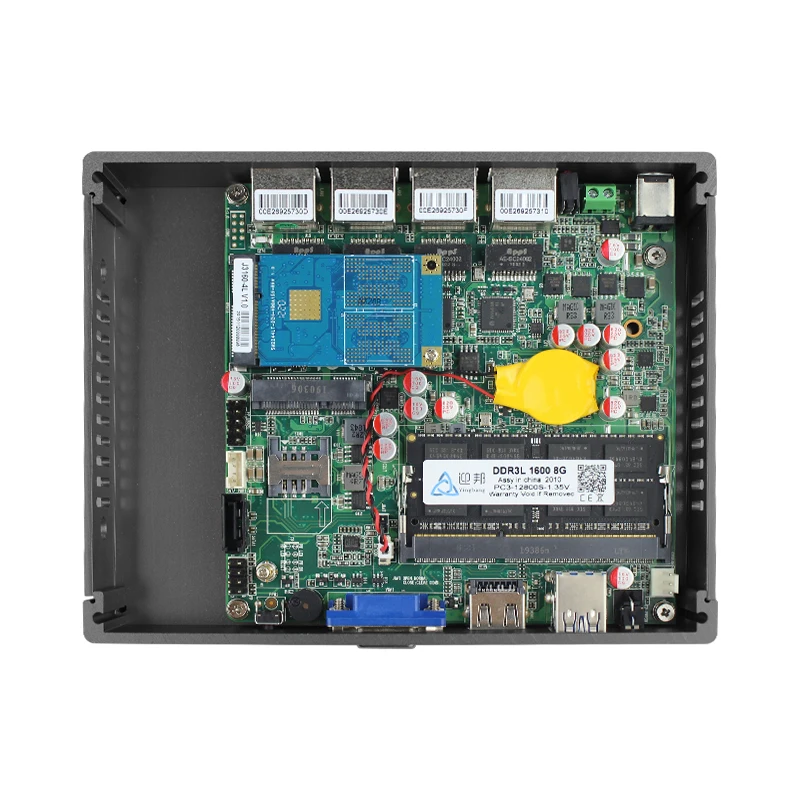 ファンレス産業用ミニPC,J1900,j4125,4ギガビットLAN,hdmi vga,embeed,産業用コンピューター,柔らかくVPNファイアウォール,wifiルーター,家庭用