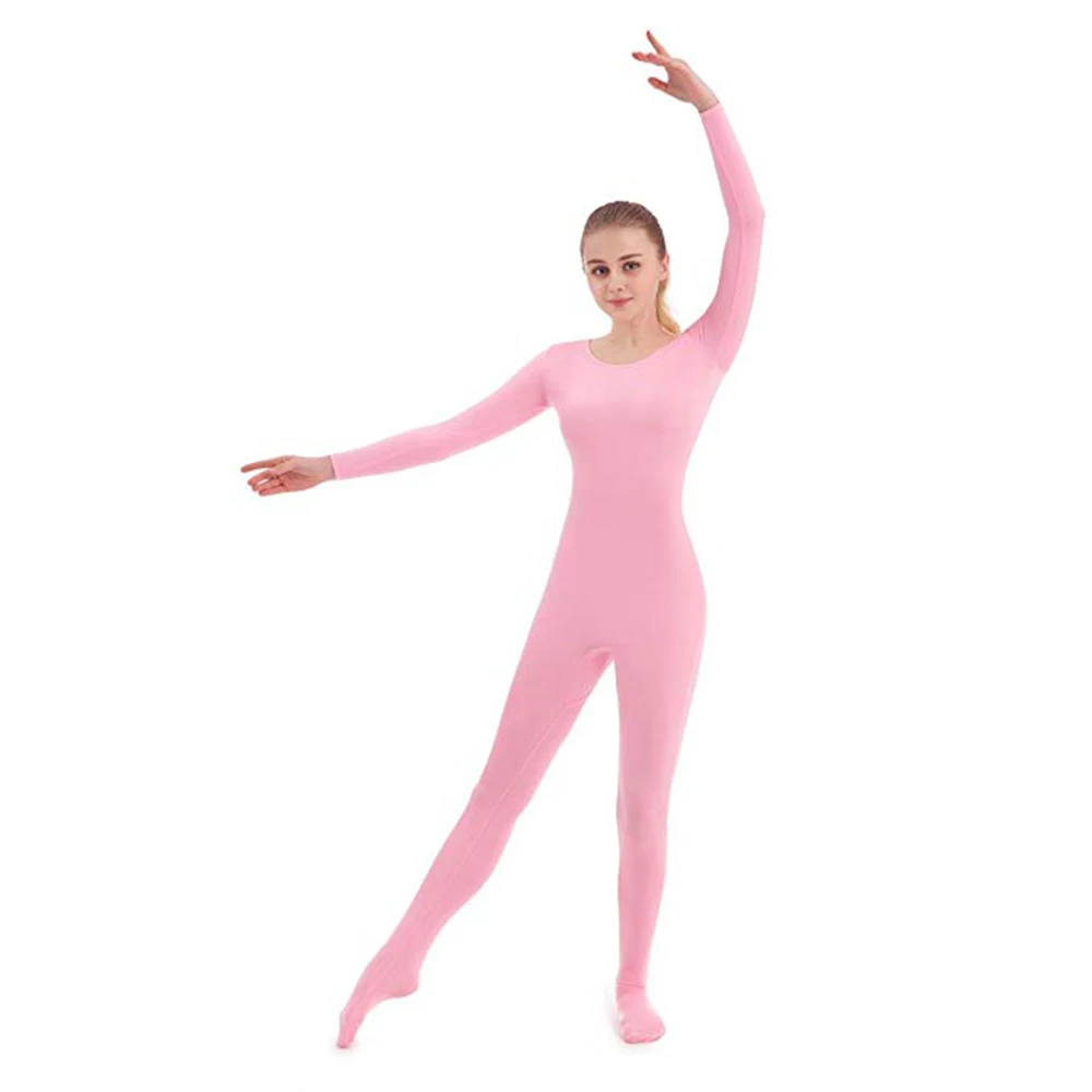 Speerise manga longa unitards para mulher dança preto ginástica unitard colher pescoço elastano catsuits unissex macacões masculinos trajes