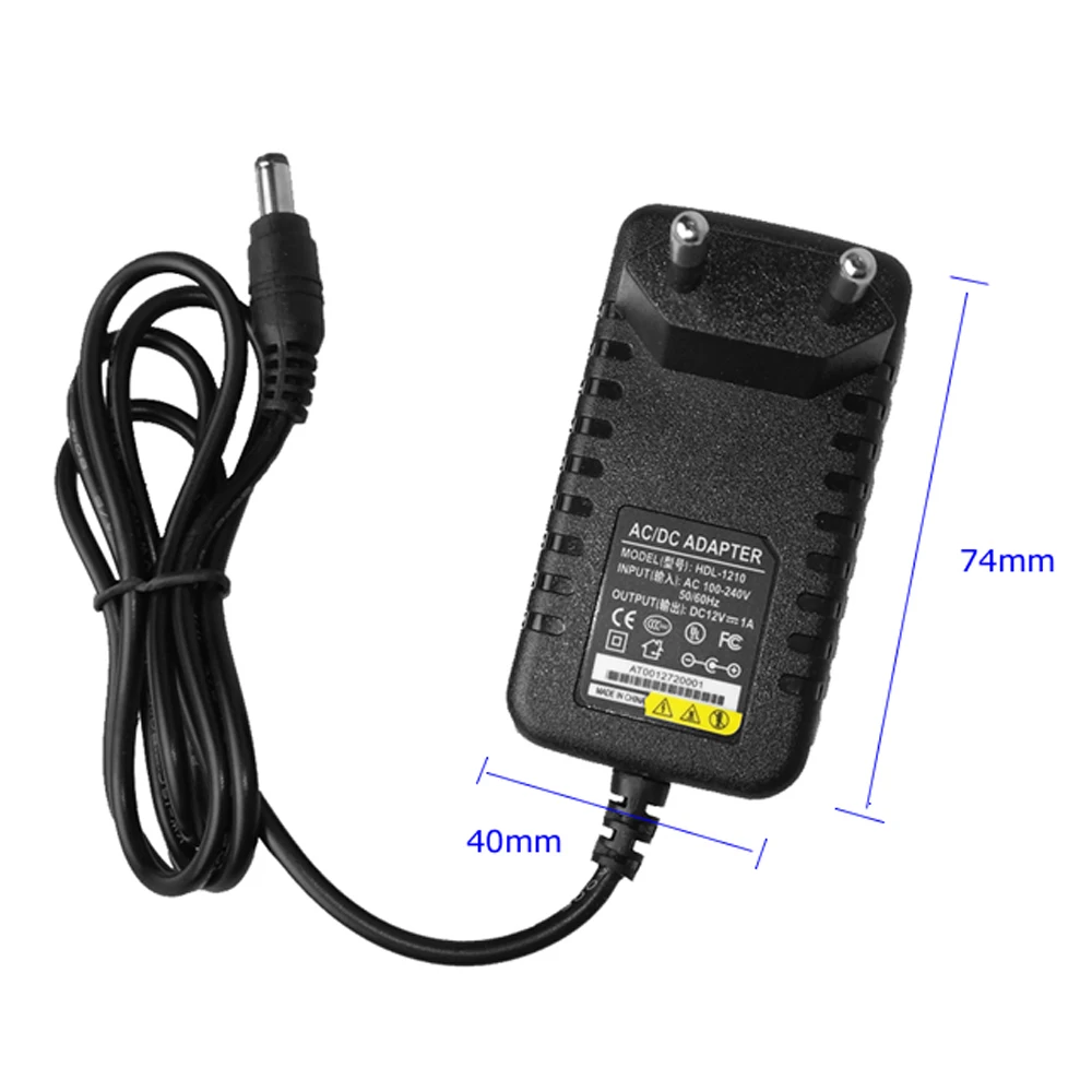 VERYSMART US o EU Plug 12V 1A CCTV System Power Adapter AC 100 a 240V 50/60Hz Input to DC 12V 1000mA Output for CCTV System