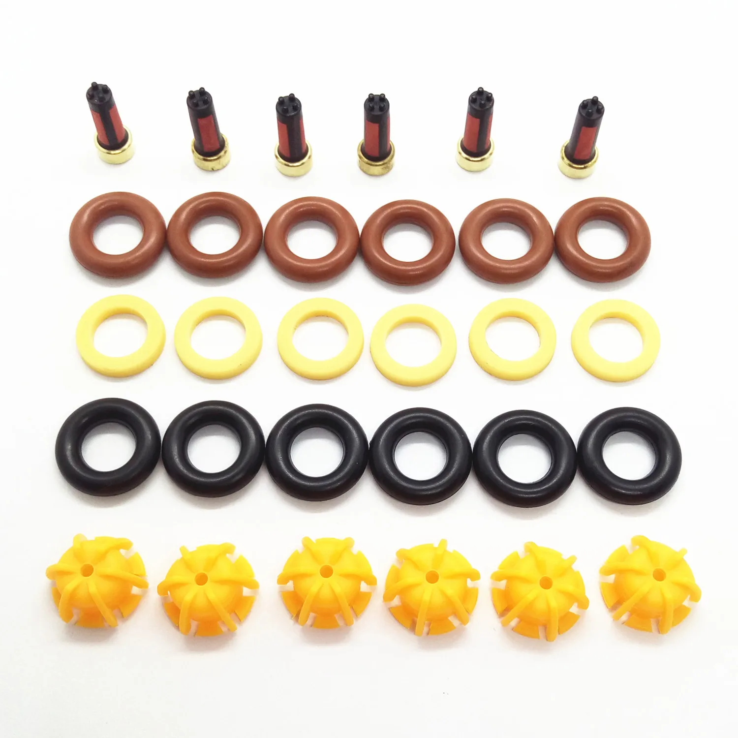 6sets Fuel Injector Repair Kit  For BMW E30 325I M60 V8  Pintle Valve Injection 0280150415 0280150778 13641466396 13641734776