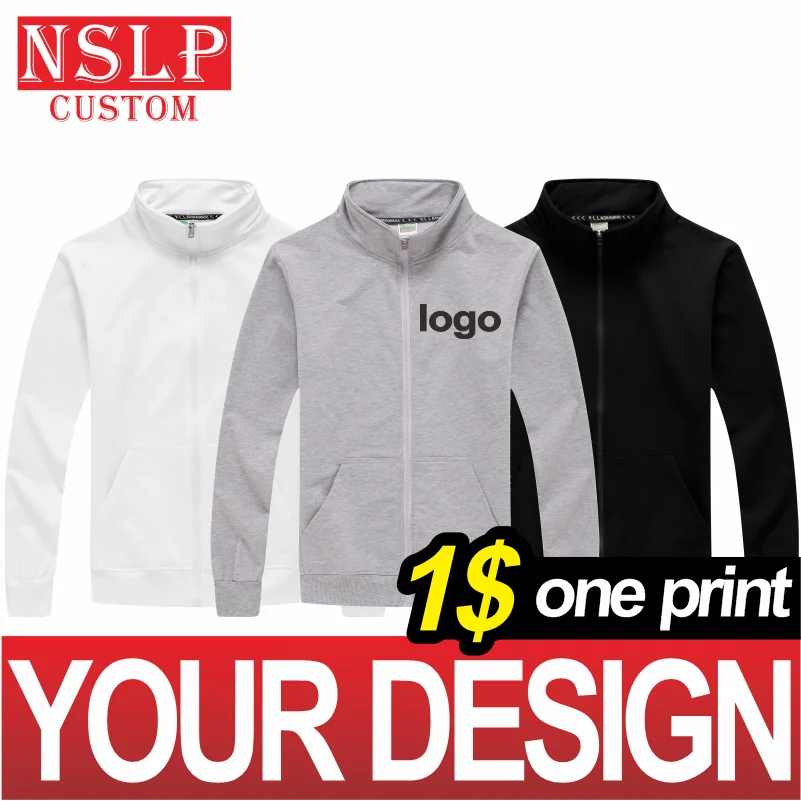 NSLP-Chaqueta a prueba de viento con cuello levantado para hombre y mujer, chaqueta con cremallera, bordado impreso personalizado que combina con