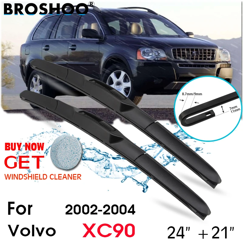 

Car Wiper Blade Front Window Windscreen Windshield Wipers Blades J hook Auto Accessories 24"+21" For Volvo XC90 2002-2004