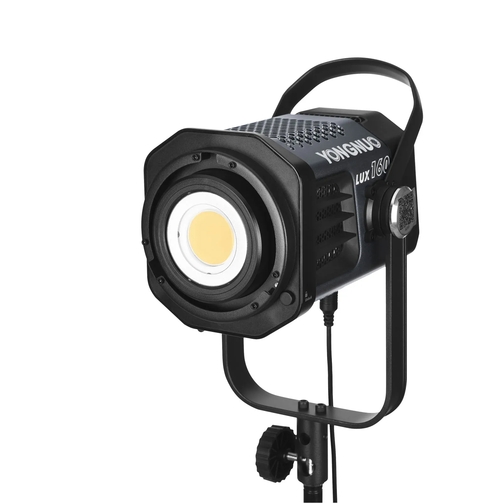 Yongnuo-lâmpada led lux160 para área externa, 180w, cob, luz para estúdio, com adaptador de energia softbox, para filmes, vlog