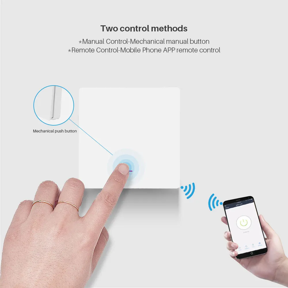Interruptor de botón de felpa con WiFi, automatización de Control por voz, funciona con Alexa y Google Home, Tuya, Smart Life, CA 100-240V, 2400W