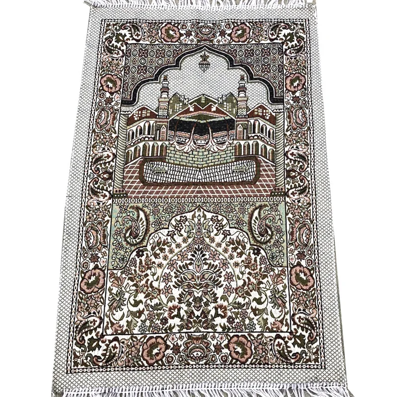 Muslim Prayer Rug Islamic Carpet Mat For Muslim Prayer tapis de priere Islam Braided Mats Vintage Pattern Eid Rugs Tassel Decor