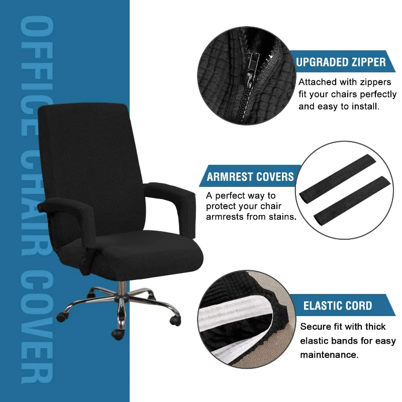 Elastic Chair Cover Thickened Dust-proof Refurbished Home Computer Gaming Chair Cover Suitable For Rotating Chairs With Armrests