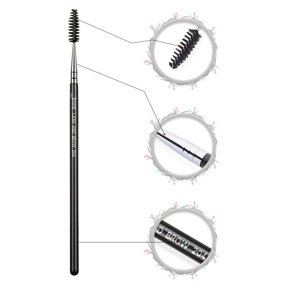 Jessup Enkele Make-Up Borstel Lash En Brow Eye Cosmetische Tool 1Pcs Hoge Kwaliteit Professionele Fiber Haar Zwart-Zilver groothandel 204