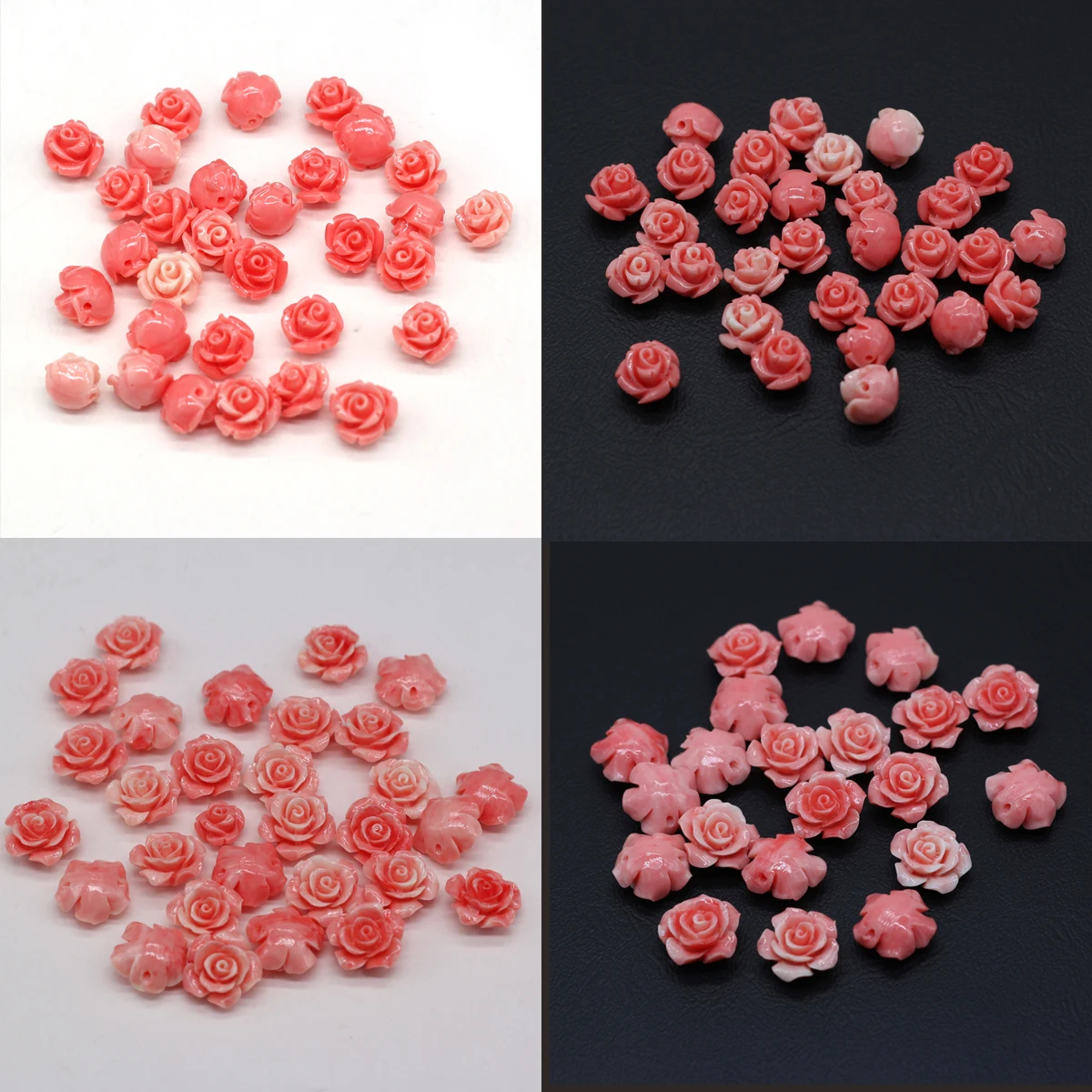 Natural Coral beads flower shape pink Through hole  Loose Spacer Beads for Jewelry Making DIY Bracelet Necklace Accessories