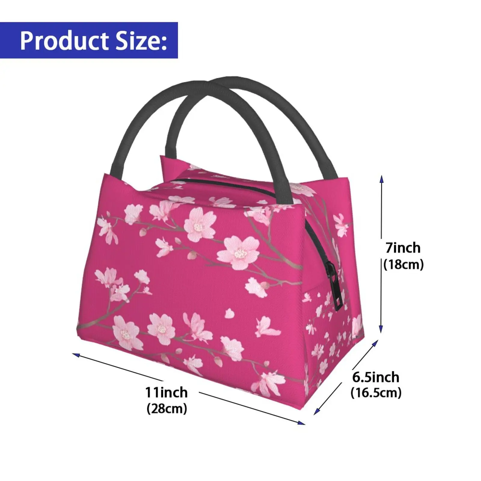 Portable Insulation Bag Cherry Blossom-Magenta Sakura Blossom Tree