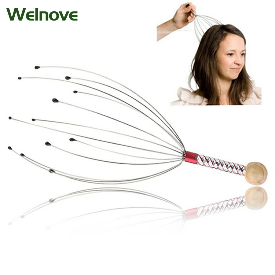 1pcs Anti-Stress Head Massager Octopus Shape Head Scalp Neck Stress Release Equipment Relief Head Pain Bady Massage Care Tools