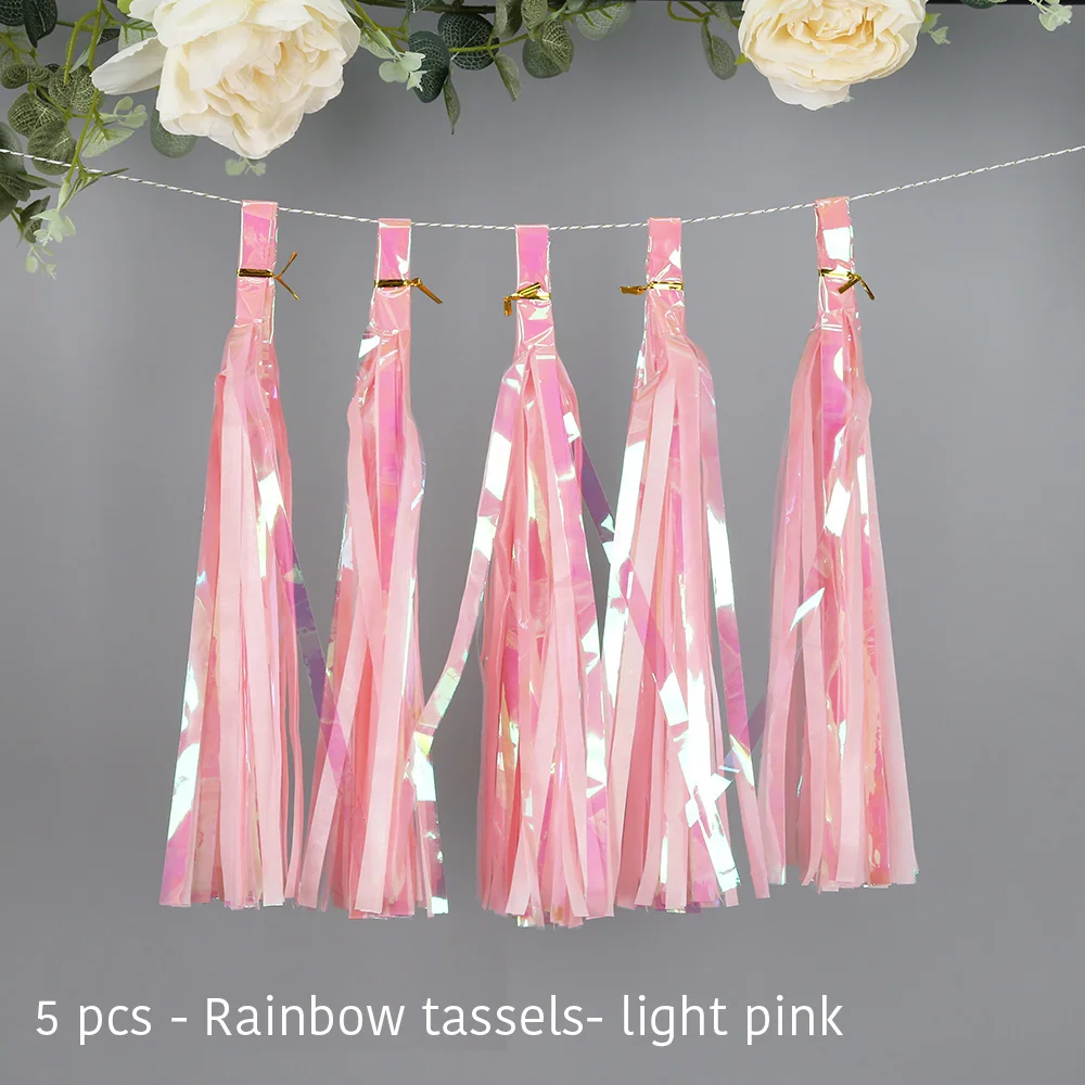 Roségold Schillernde DIY Seidenpapier Quastengirlanden für Babyparty Junggesellinnenabschied Hochzeit Geburtstag Party Dekorationszubehör – Detail 12