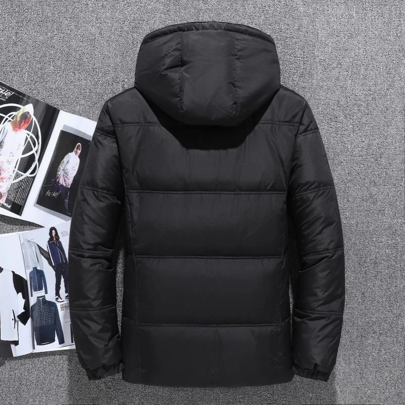 2021 Winter New Down Jacket Men White Duck Down Men Section Casual Thickening Warm Youth Men'S Hooded Down Coat 1897
