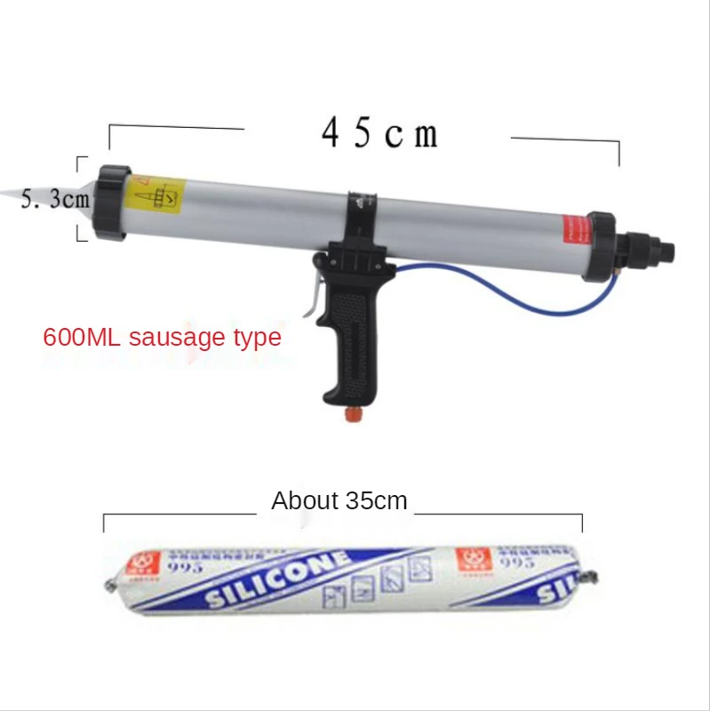 Pneumatic Glue Gun 600Ml Pneumatic Glass Glue Gun Silica Gel Gun Soft Glue Gun