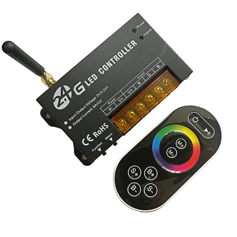 Led RGB Strip Controller 2.4G Wireless Remote With 4 Channel 5A Receiver 12V 24V 5050 3528 String Ribbon Control On Off Switch