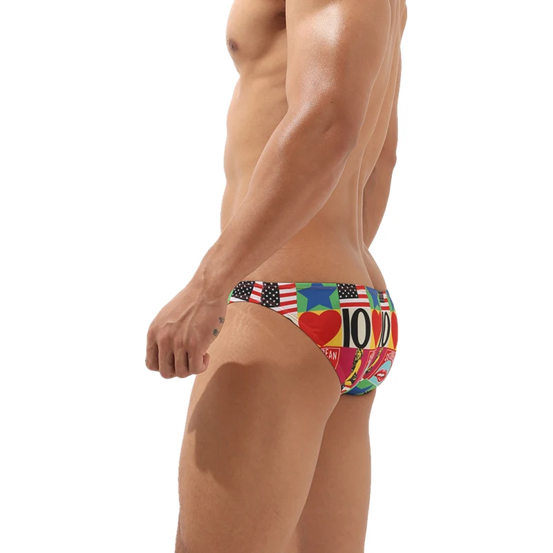 SEOBEAN-bragas estampadas para hombre, ropa interior Sexy, Bikini, a la moda