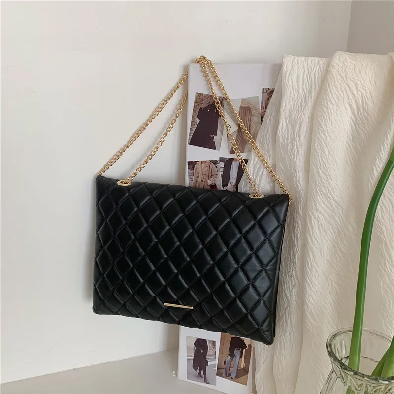 2024 New Spring Shoulder Bag Fashion Plaid Pu Leather Crossbody Bags For Women Large Envelope Handbags And Purses