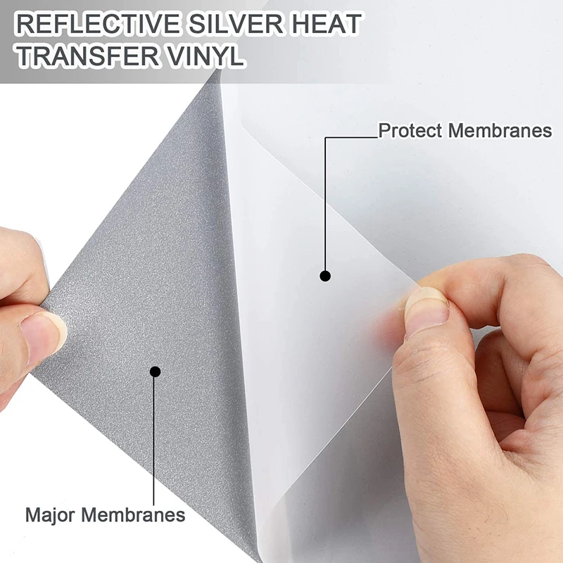 Reflective Gray Heat Transfer Vinyl Tshirt Iron On Clothing Hot Press Craft Film HTV DIY 50*20cm/30cm