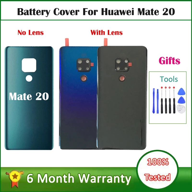 

NEW Battery Cover For Huawei Mate 20 Replacement For Huawei Mate 20 Glass Battery Back Rear Cover Door Housing With Camera lens